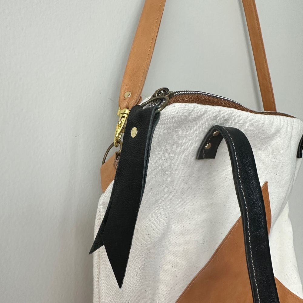 Melmax leather and canvas tote bag - Picture 11 of 15
